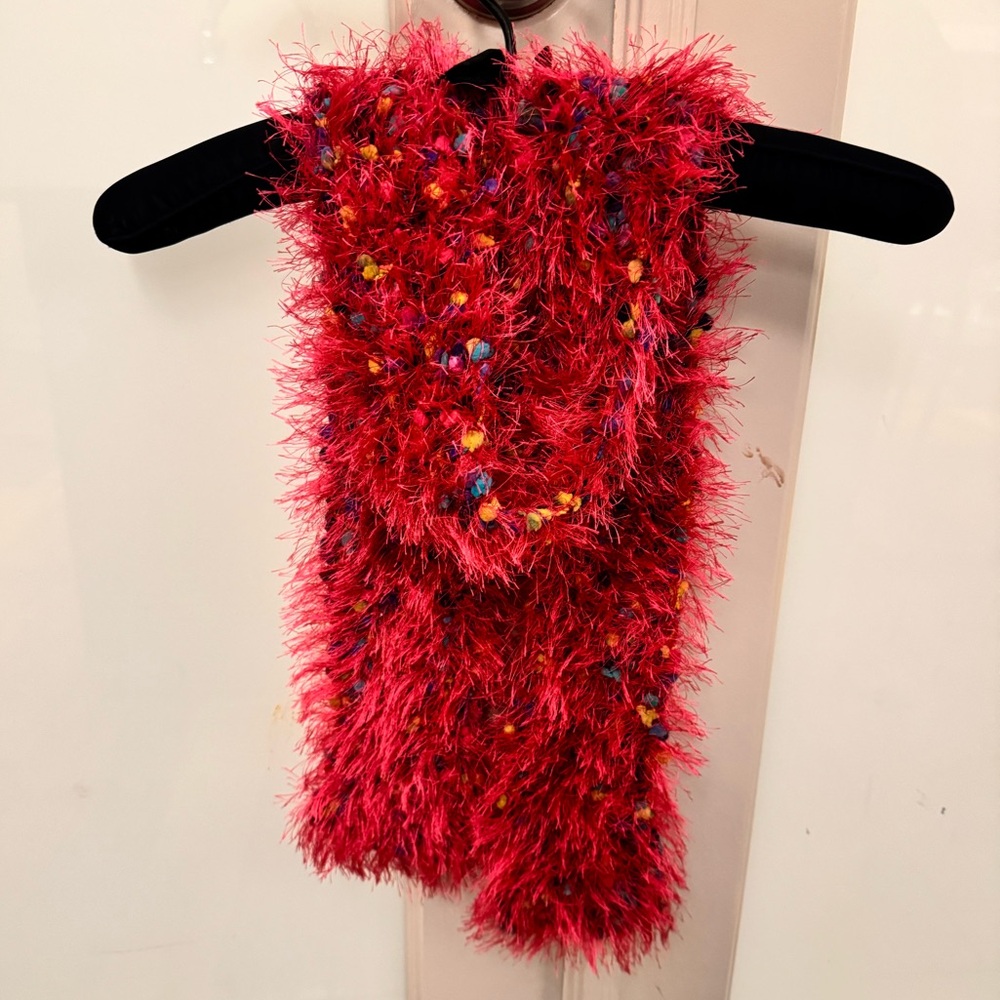 Vibrant Handmade Knitted Scarf